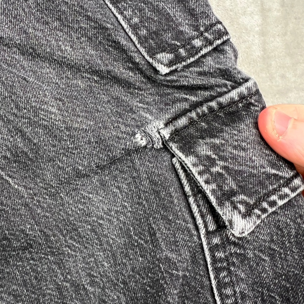 American Eagle Super High Rise Baggy Straight Cargo Jeans Women 8 X-Long Stretch - Picture 3 of 16